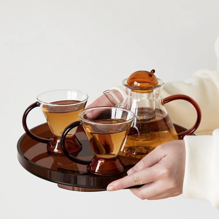 Wholesale High Quality Transparent Borosilicate Heat Resistant Stainless Glass Teapots With Infuser