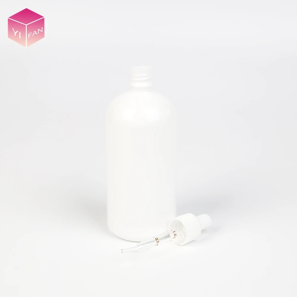 LANJING China Supplier 10ml 15ml 30ml 50ml 100ml porcelain opal White Essential Oil Glass Dropper Bottle