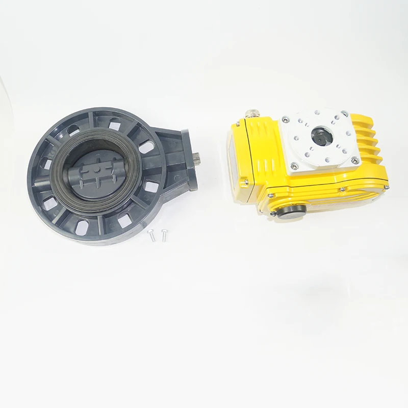 AC220V AC24V DC24V 4-20mA actuator UPVC Plastic butterfly valve electric pvc valve