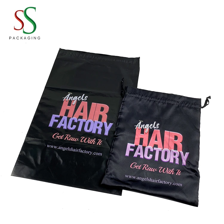 Good quality colorful logo print hair extension wig clothing shoes shipping bag custom poly mailer bag