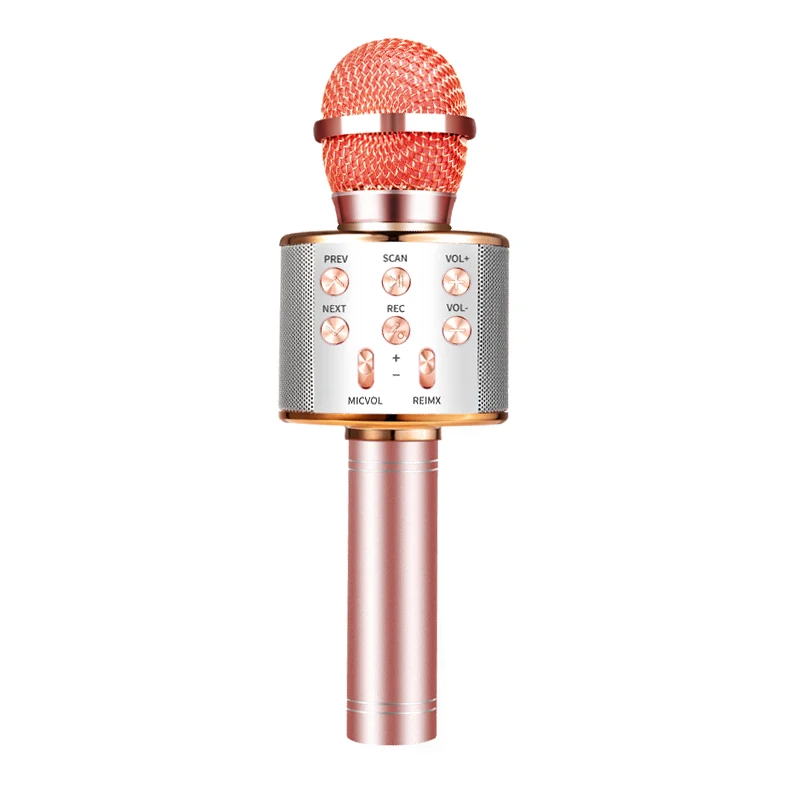 WS858 Wireless Karaoke Microphone Professional Microfone Speaker Consender Handheld Studio Microphone for smartphone