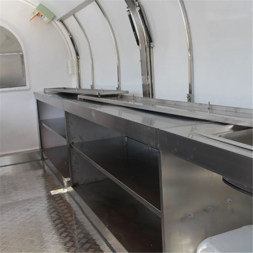 Four wheeled multifunctional mobile food and snack truck, commercial night market fast food truck