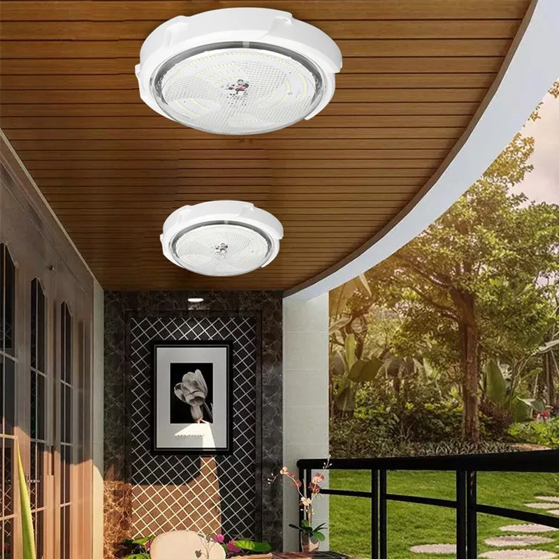 Outdoor IP65 LED Pendant Light Household Solar Ceiling Mounted Remote Control Waterproof 60-300W Battery Garden Living Room