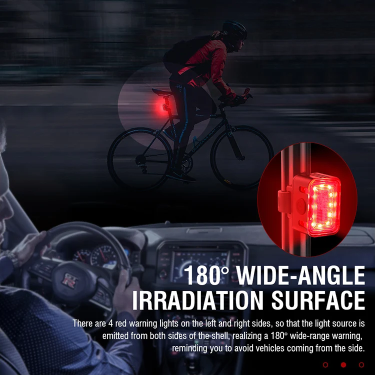 BOURiT 6 Modes Bike Tail Light 180 degree wide Angle High Quality Aluminum Alloy Led Tail Lights Ipx6 Waterproof Bike Rear Light