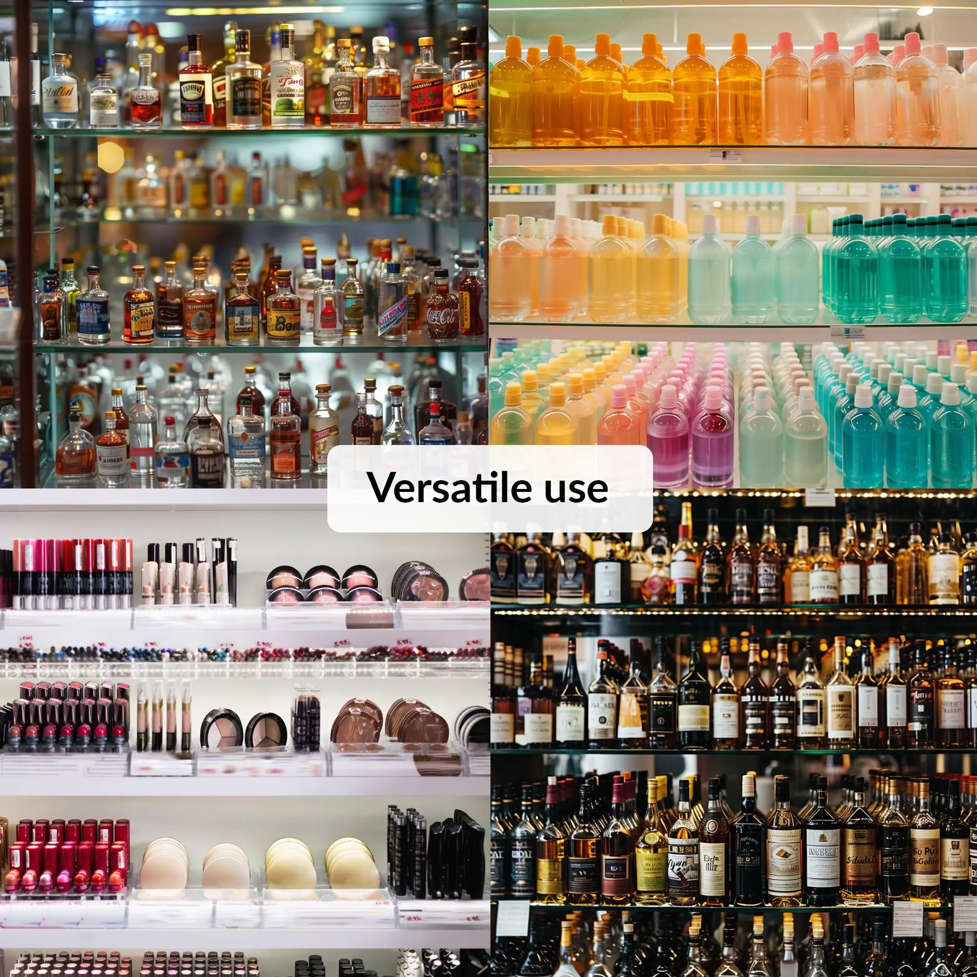 Countertop Transparent Acrylic Liquor Display Case with Shelves