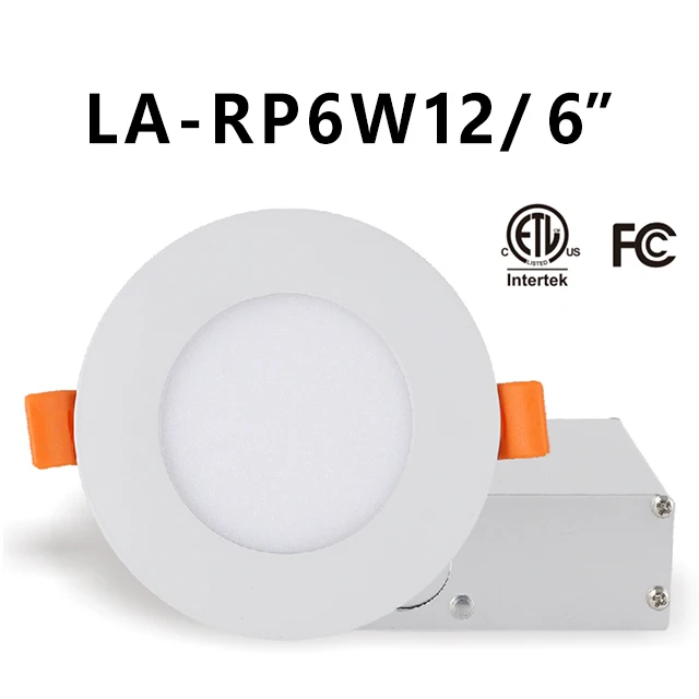
6 inch 12W three Colors LED recessed panel light ETL using in Canada America round dimmable Recessed LED light 