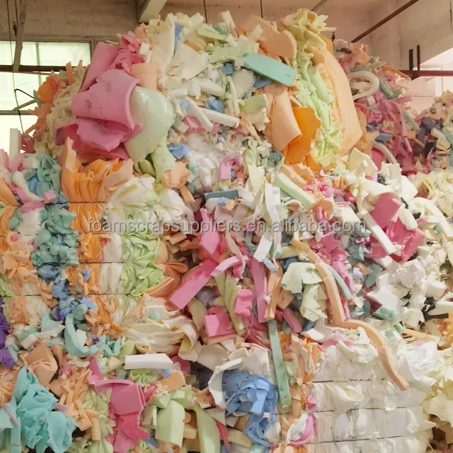 A grade pu foam scrap mixed colors compressed bales polyurethane scrap foam for mattress sofa furniture rebond foam
