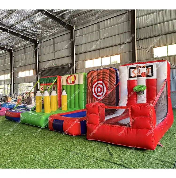 new design inflatable Combination of games Shooting darts game kids adults Carnival bouncer for rental