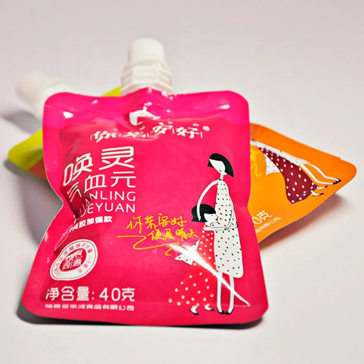children drink  plastic spout pouch/ Food grade flat bottom bag /stand up bag