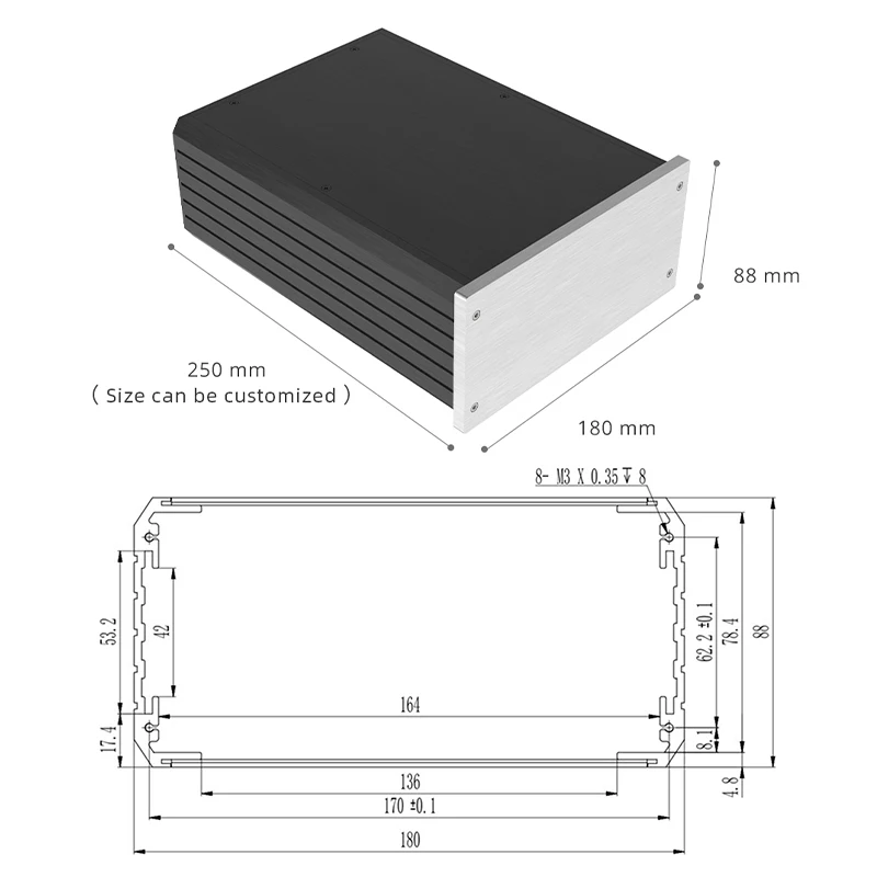 YONGU W20A Sheet Metal Fabrication CNC Milling Electronics Control Bluetooth Amplifier Box