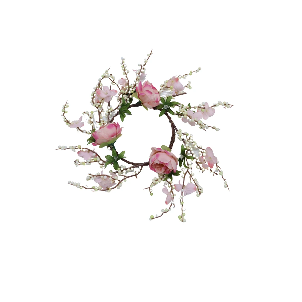 INUNION New Trends Easter Decoration Spring Garland Wreath Artificial Simulation Wedding Flower Artificial Peony Flower Wreath