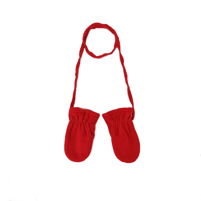 Милые детские зимние теплые флисовые варежки перчатки с