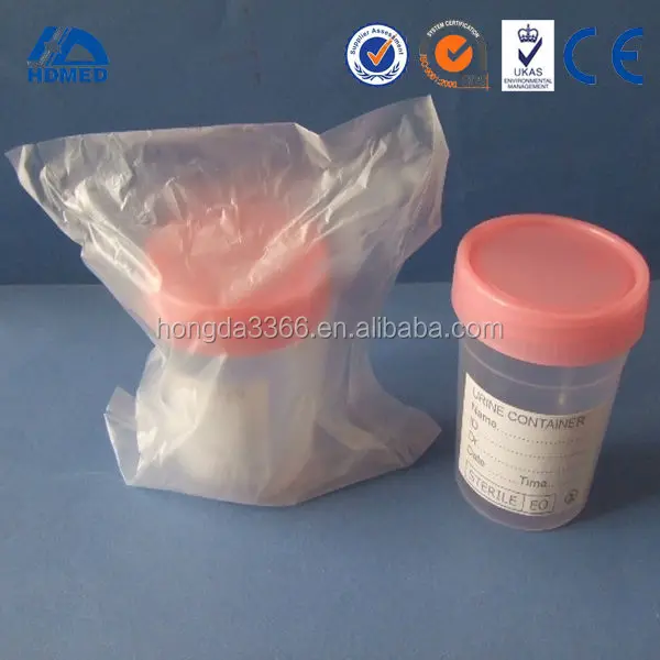 HDMED Lab PP Urine Container with Screw Cover 100/120ml