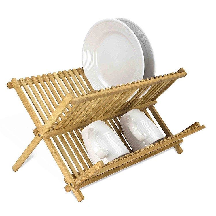 Wholesale Natural Drying Draining Dish Rack Bamboo Dish Rack