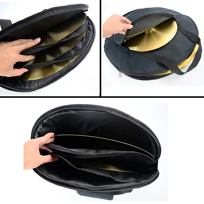 Dust-proof Drum Cymbal Gig Bag Large Capacity Cymbal Case with Carry Handle and Backpack Straps
