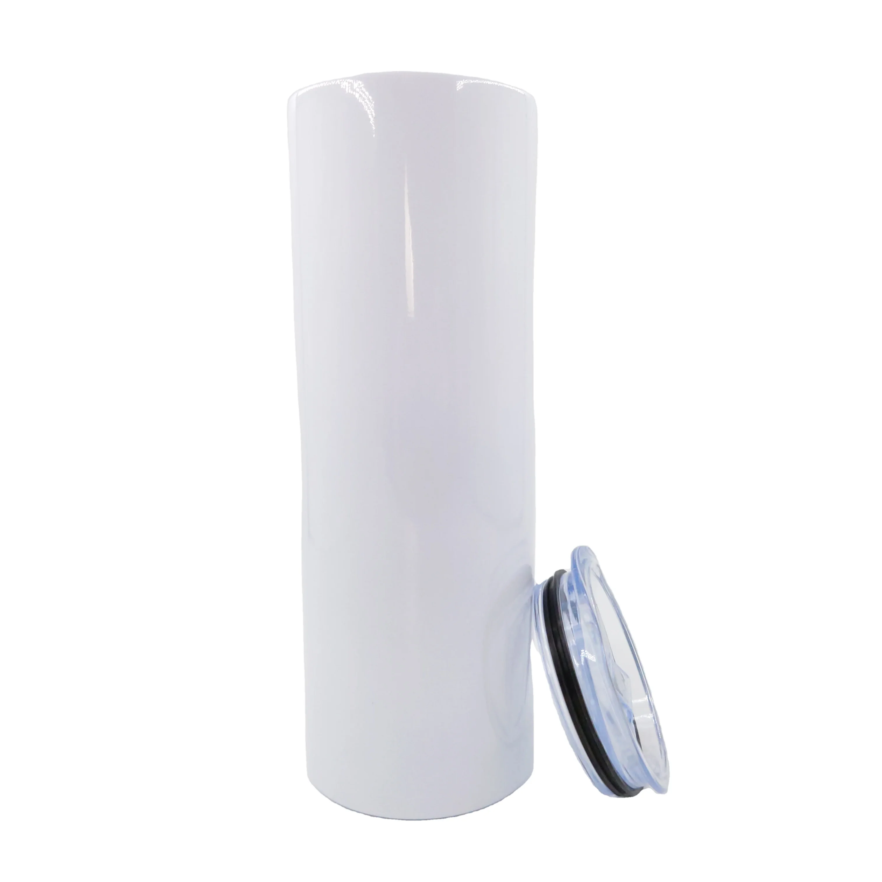 RTS USA hot sale insulated white straight blank sublimation tumbler with slide lid and plastic straw