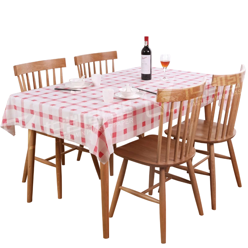 Outdoor Picnic Party Plastic Table Cover Red And White Lattice Rectangular Disposable Tablecloth