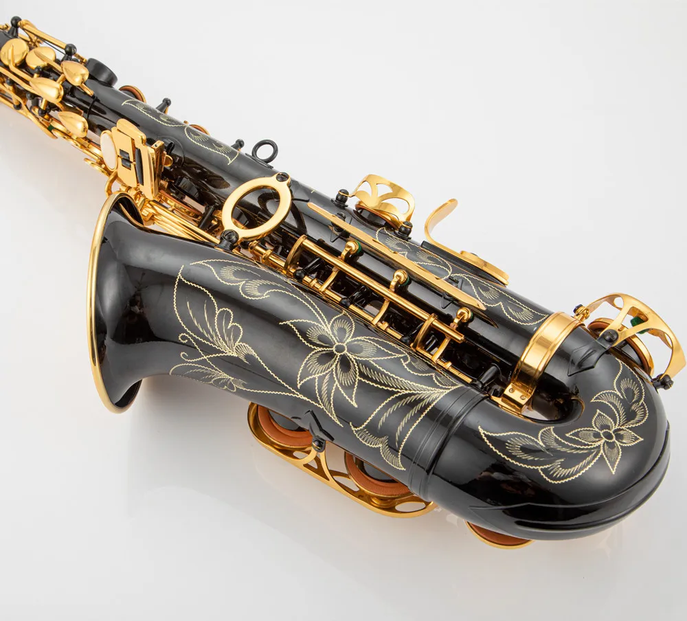 China OEM Handmade High Grade Professional Black Printed Eb Alto Saxophone For Sale
