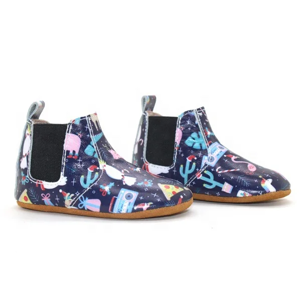 
2020 newborn infant soft sole 3D print leather unisex baby booties 