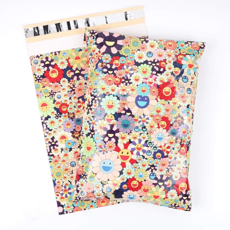 Биоразлагаемые компостируемые пакеты для почтовой почты на заказ розово-зеленые водонепроницаемые полиэтиленовые почтовые доставки товаров