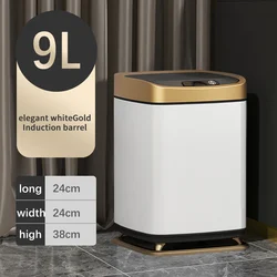 Leasylife 12LRectangle Sensor Rubbish Stainless Steel Sanitary Trash Can  Kitchen Smart Garbage Bin