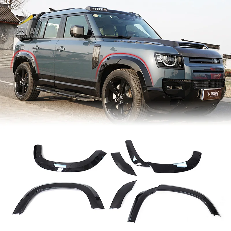 Брызговики для автомобильных крыльев, колёсные арки, новый defender 110 I663, глянцевый черный комплект брызговиков для land rover