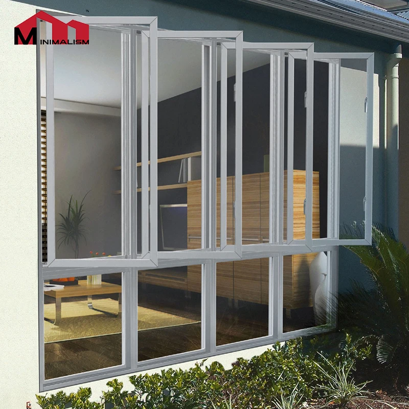 China Customized Double Glazed Ultra Narrow Frame Balcony Window House Casement Windows Aluminum Frame Doors And Windows