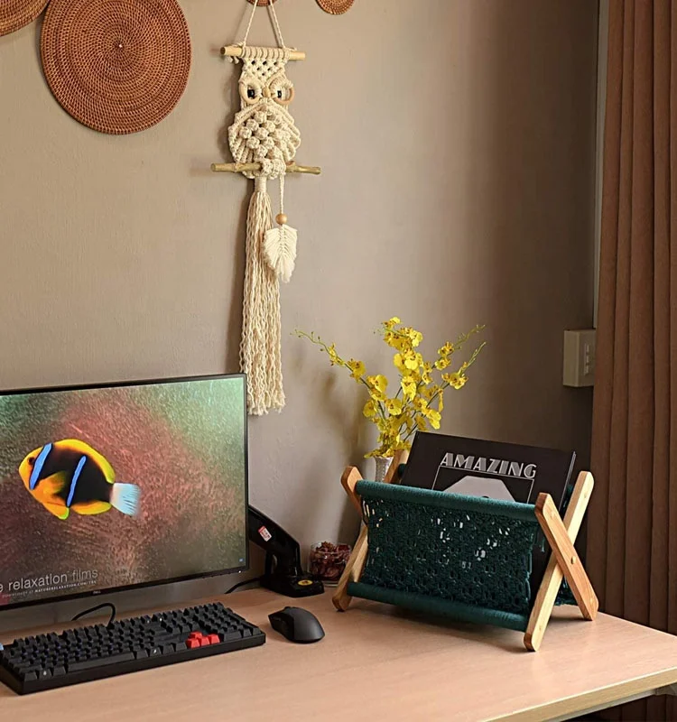 Оптовая продажа, маленькая складная деревянная корзина для журналов для спальни