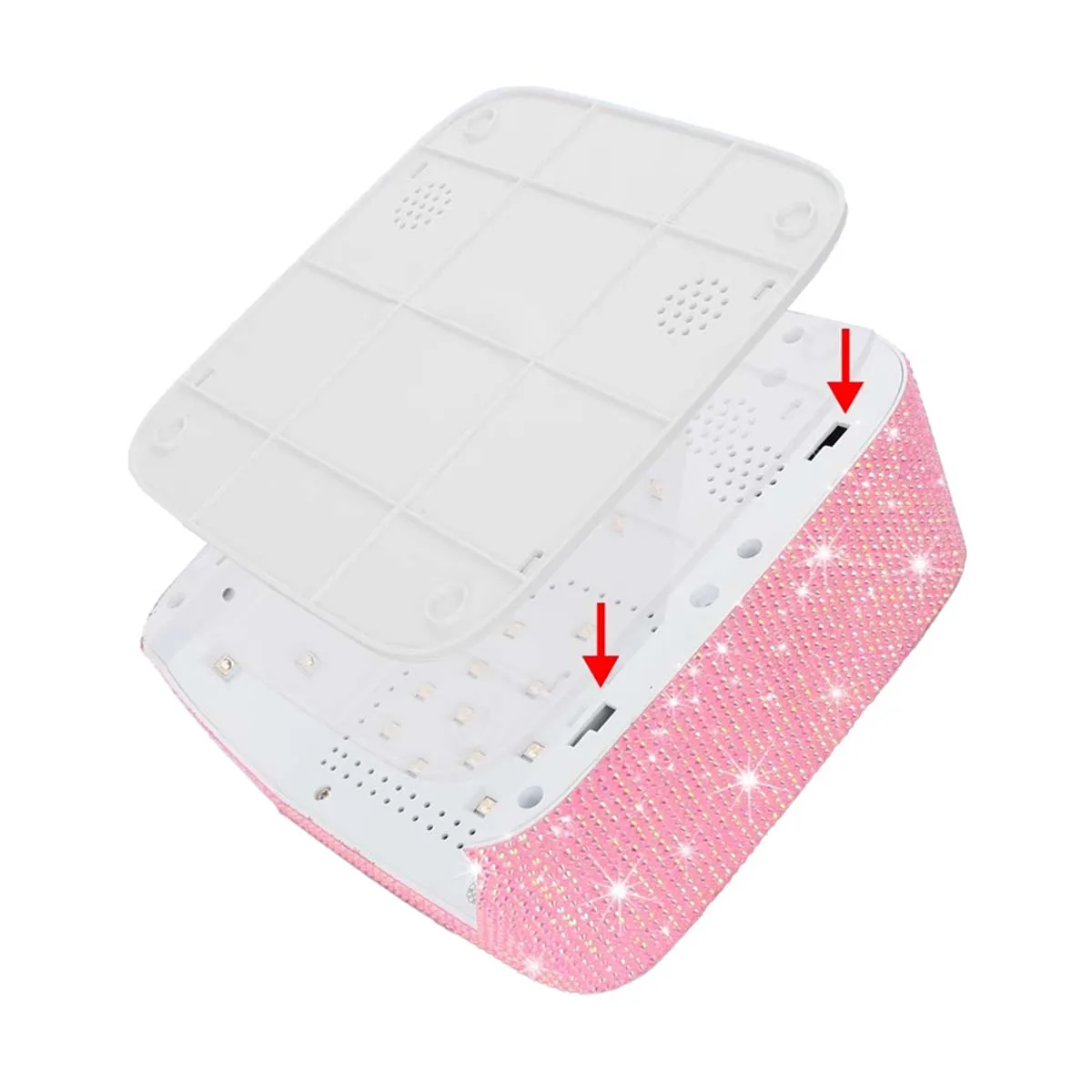 Professional Cordless Led UV Rhinestone Nail Lamps With Bling Shine Large Diamond Luxury Fast 72W Fast Nail Lamp LED Display Gel