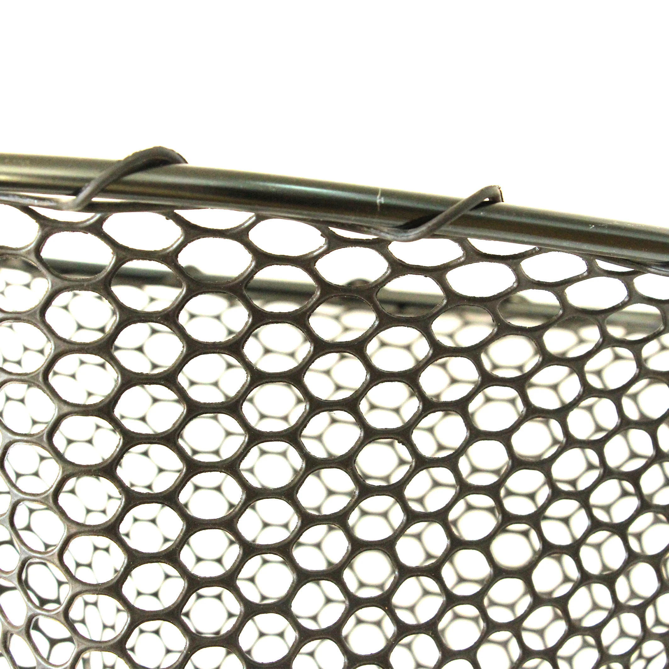 Selco 40cm Fish Landing Net  Rubber Sinking Coating Mesh  Handle with Elastic Rope Fishing Mesh fly fishing Landing Net Rubber