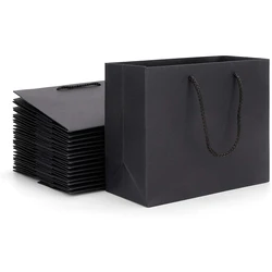 Пользовательская печать переработанных покупок оптом пользовательские крафт черный бумажный пакет