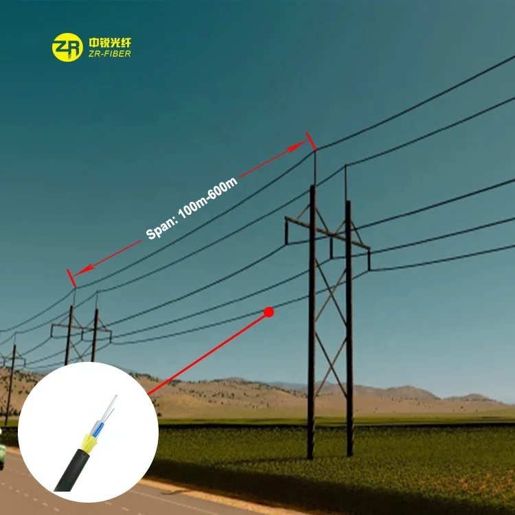8 core single mode fiber cable fibra span 400 adss 4 cores