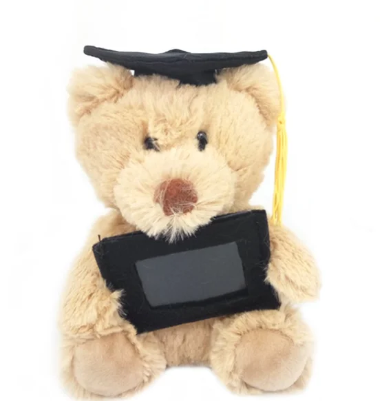 High Quality Custom Logo Plush Bear Graduation Bear With Frame Photo/Free Sample Plush Mold Bear Frame Toy/Graduation Bear