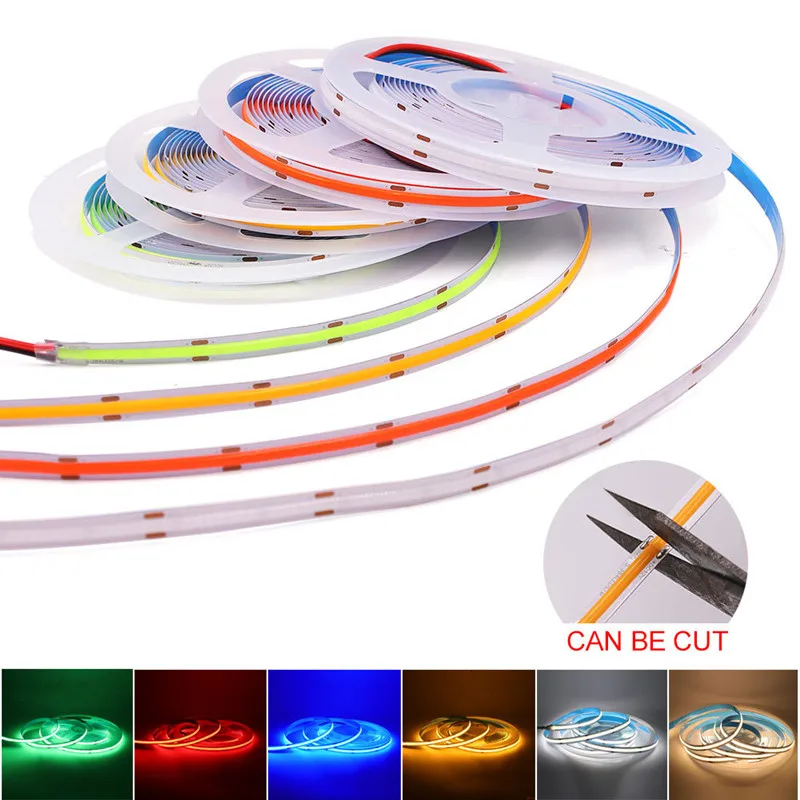 ip67 cob led strip 24v warm white 3000k waterproof outdoor 608leds 10mm led cob strip for home decorations