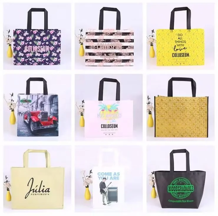 Wholesale High Quality Eco Friendly Cheap Price Colourful Non-Woven 80G 90G Shopping Tote Bags With Custom Logo And Size