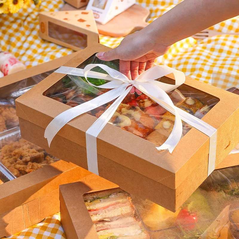 Wholesale Take Away Box Custom Bakery Packaging Food Corrugated Board Popular Sandwich Container Dining Candy Box Recyclable