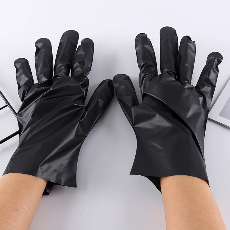 Takeaway PE Plastic Gloves for Finger Protection Food Grade Kitchen Disposable Polythene Gloves Black