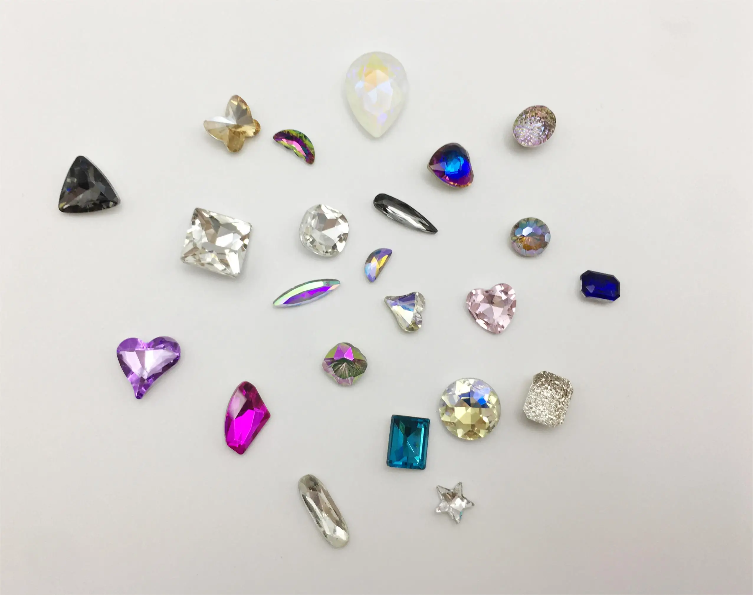Super Shiny Nail Art Jewelry Materials Multiple Shaped Pointed Irregular Crystal Glass Diamond Glue Loose Rhinestones Technique