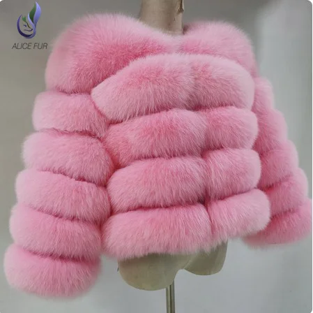 Women Fur Coat Man Made Fox Fur Coat Artificial Fox Fur Short Style Clothing Full Length Sleeve Female Coat