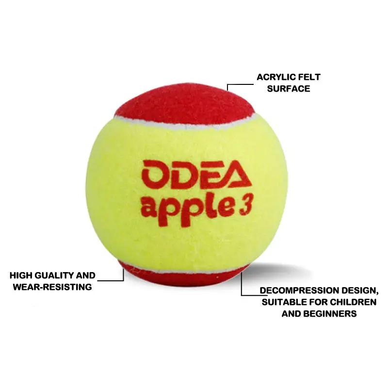Good Quality ITF Approved Custom Logo Stage 3 Low Pressurized Red Tennis Ball For Kids