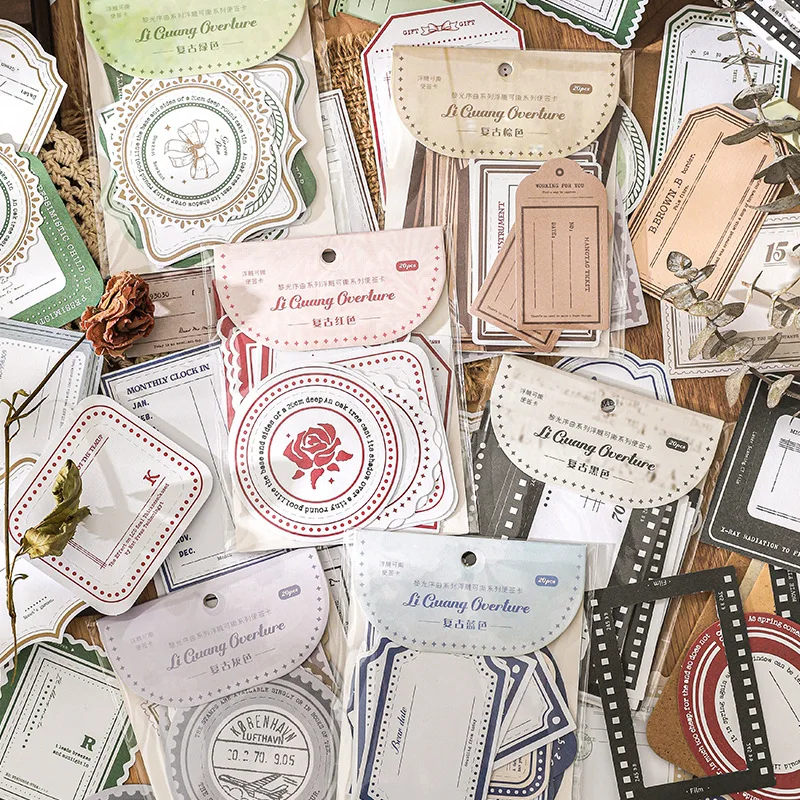 20 pieces/pack of embossed removable notes, Carly Light Overture series special paper notes, 6 options to choose from