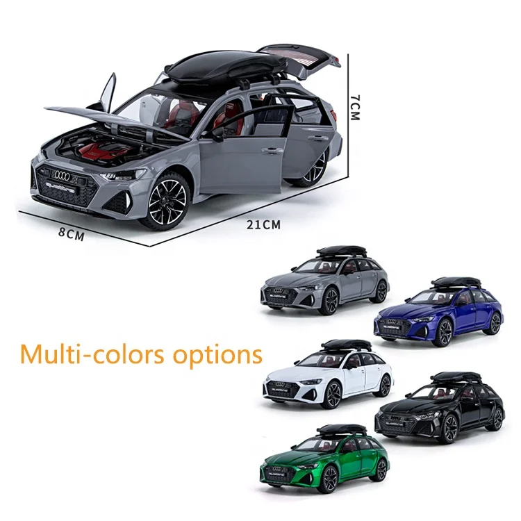 2023 OEM 1/24 Racing Alloy Car Model Diecast Toys Pull Back Simulation Vehicle 6 Doors Opened Pull Back Audi Rs6