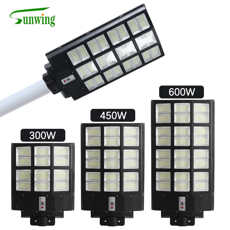 300W 450W 600W SOLAR High brightness Motion Sensor SMD IP65 LED street light solar lamp