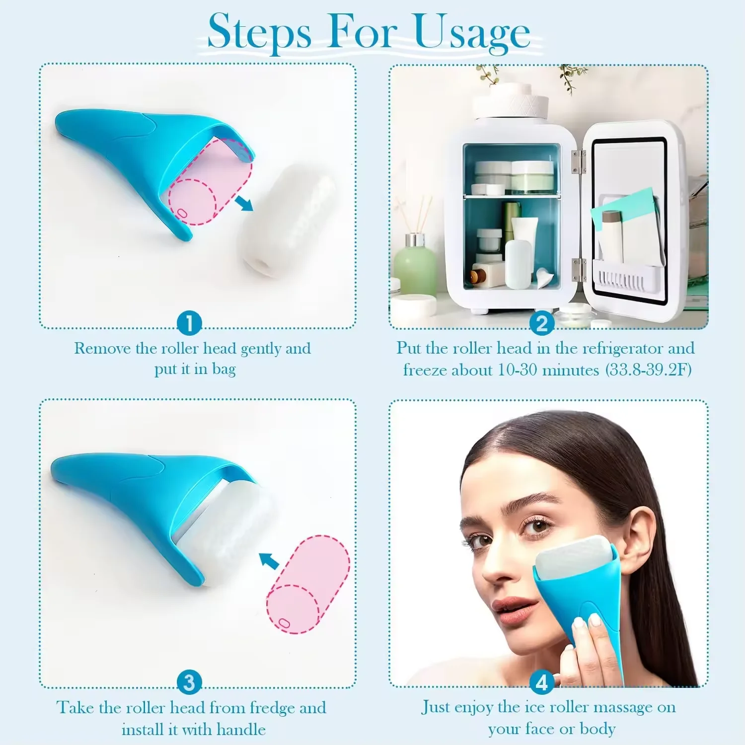 Personal Care Beauty 3D Face Massage Ice Roller Eye and Facial Roller for Skin Care Features Skin Tightening and Facelift