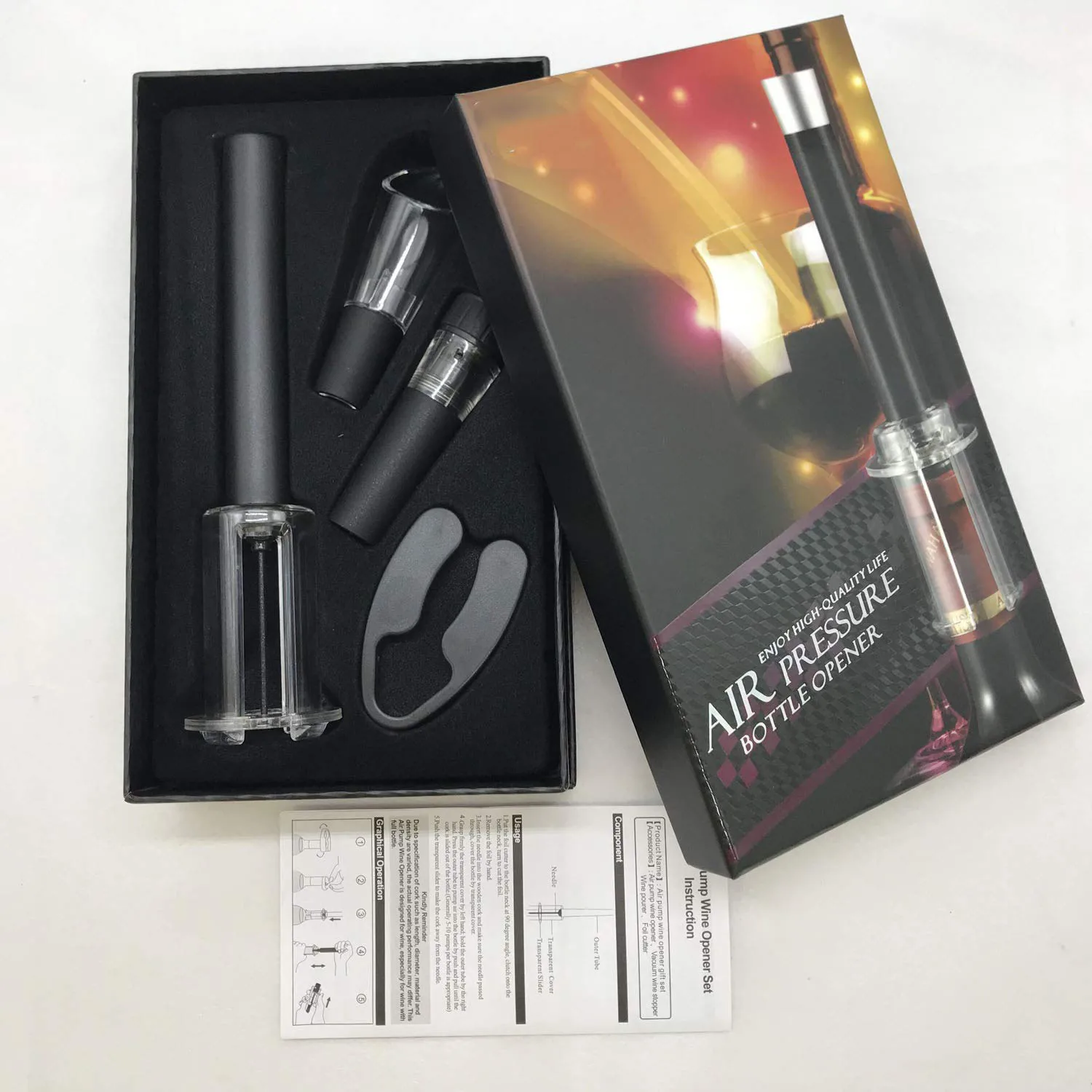 Новое поступление 2019, аксессуары для вина amazon, набор открывателей для вина с воздушным насосом, идеальное давление, набор игл для вина, наборы для бара