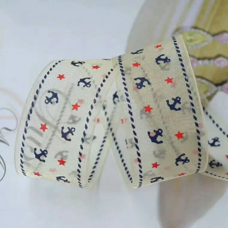 Cheap Price Print Custom Logo Fashion Lace Ribbon Bow Organza Ribbon Custom Size Festival Gift Wrap Ribbon