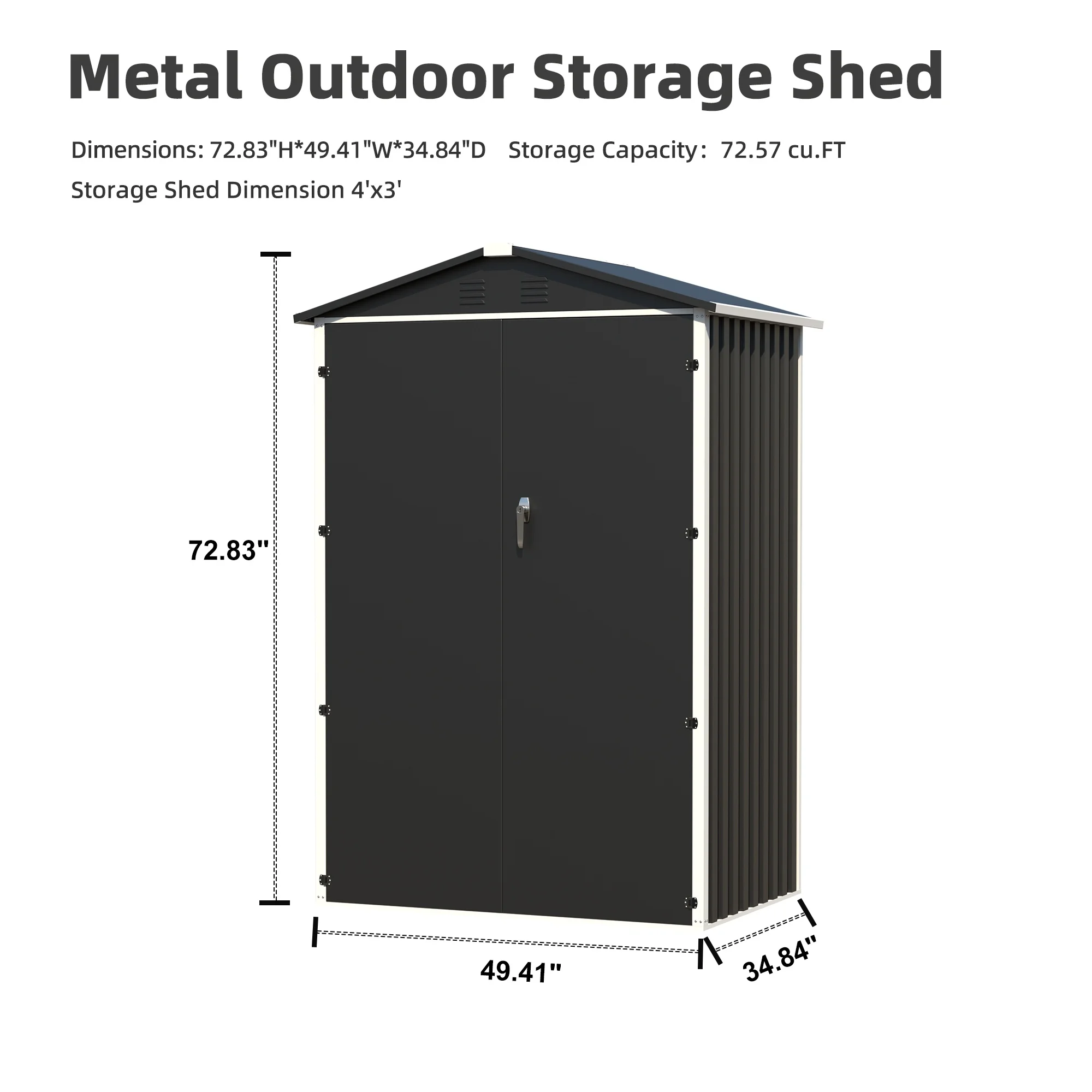 Stylish and Practical Double-Slope Garden Storage Shed With Swing Doors Tool Sheds Bicycle Sheds