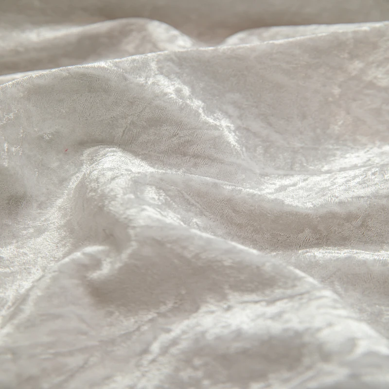 wejoy new fashion white crushed velvet fabric textile crushed ice shiny velvet material