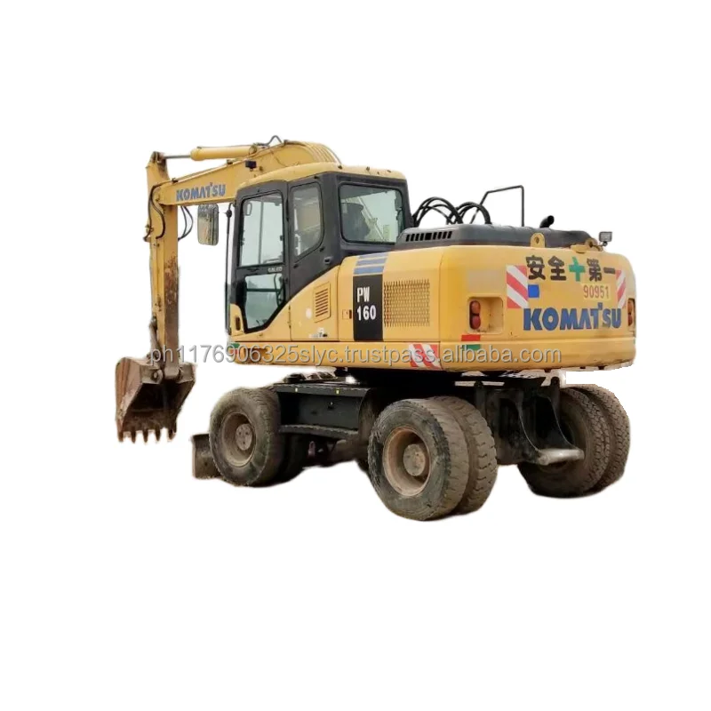 Used komatsu pw160 wheel excavator with good condition cheap sale multifunction original Japan made wheel type excavator pw160