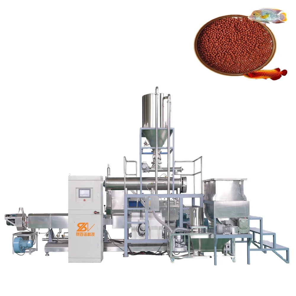 Large capacity Twin Screw Extruder Pet dog Cat Food Fish Feed Making Machine Production Line Fish feed extruder for sale